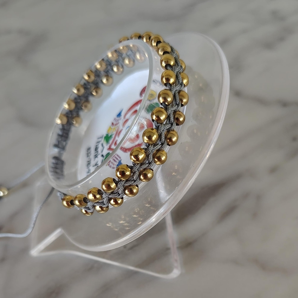 Elegant Gold and Silver Beaded Bracelet